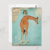 Carte Postale GIRAFE & OWL Postcard (Devant / Derrière)