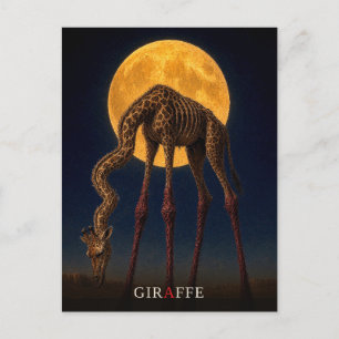 Carte Postale Girafe Pattes Brillantes gothique Surréaliste