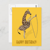 Carte Postale Girafe qui saute à la corde (Devant / Derrière)