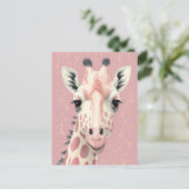 Carte Postale Girafe Rose Mignonne (Debout devant)