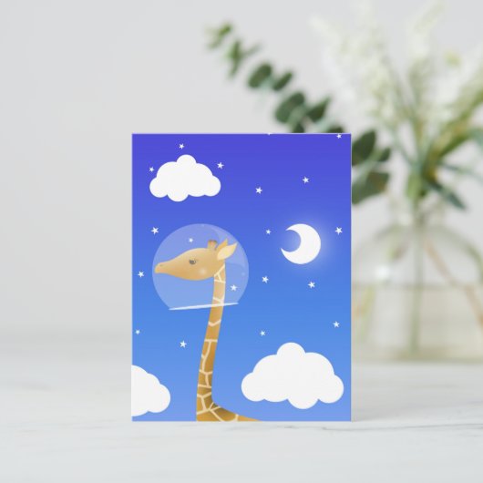 carte postale girafe spatiale (Debout devant)