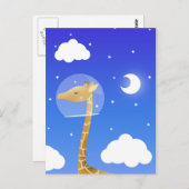 carte postale girafe spatiale (Devant / Derrière)