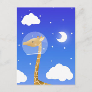 carte postale girafe spatiale