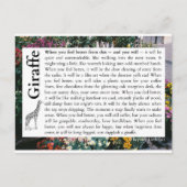 Carte Postale Girafe - Un poème sur le rétablissement (Devant)