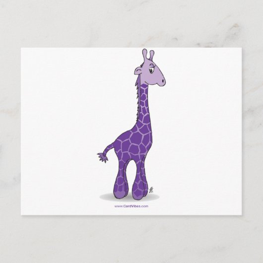 Carte Postale girafe violette (Devant)
