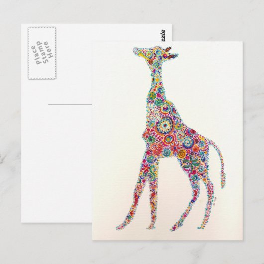 Carte Postale Giraffe (Devant / Derrière)