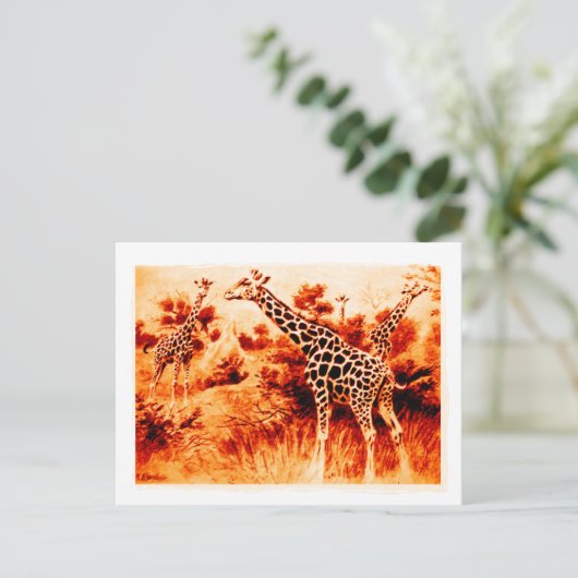 Carte postale Giraffe (Debout devant)