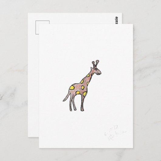 Carte Postale Giraffe (Devant / Derrière)