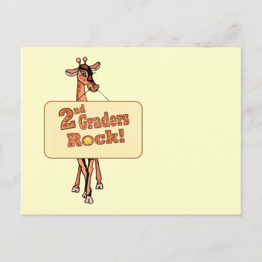 Carte Postale Giraffe "2ème Graders Rock" Design (Devant)