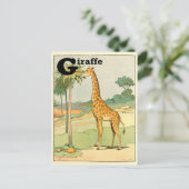Carte Postale Giraffe Alphabet animal (Debout devant)