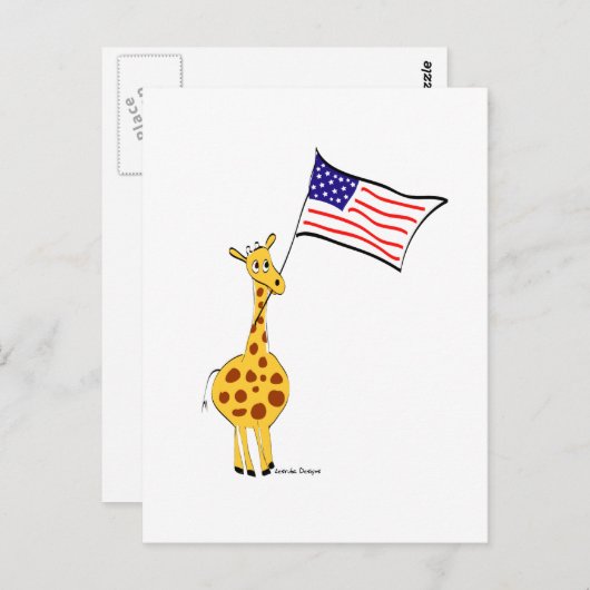 Carte Postale Giraffe américaine (Devant / Derrière)