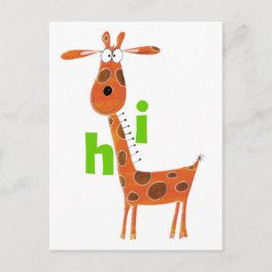 Carte postale Giraffe amusante