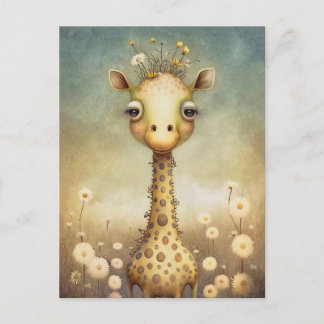 Carte postale Giraffe amusante
