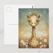 Carte postale Giraffe amusante (Devant / Derrière)