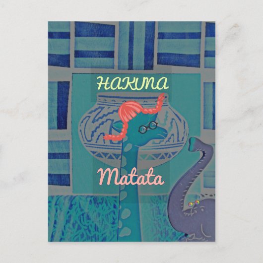 Carte Postale Giraffe Art Joueuse : Un Plaisir Africain (Devant)