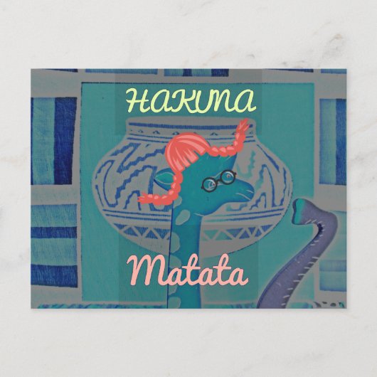 Carte Postale Giraffe Art Joueuse : Un Plaisir Africain (Devant)