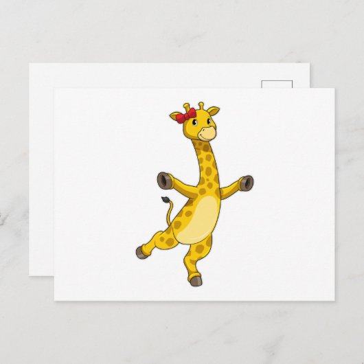 Carte Postale Giraffe au ruban (Devant / Derrière)