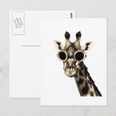 Carte Postale Giraffe Avec Lunettes De Soleil Steampunk Lunettes (Devant / Derrière)