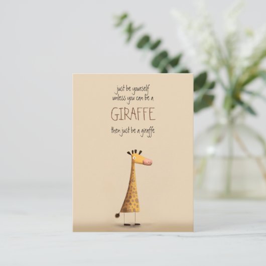 Carte Postale Giraffe - Be yourself (Debout devant)