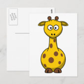 Carte Postale Giraffe Cartoon mignonne (Devant / Derrière)