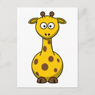 Carte Postale Giraffe Cartoon mignonne