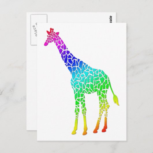 Carte Postale Giraffe colorée (Devant / Derrière)