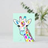 Carte Postale Giraffe colorée Art Moderne (Debout devant)