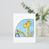 Carte Postale Giraffe Conduisant une voiture. (Debout devant)