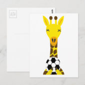 Carte Postale Giraffe cool Jouer au football (Devant / Derrière)