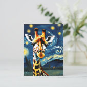 Carte Postale Giraffe dans la nuit étoilée (Debout devant)