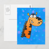 Carte Postale Giraffe de dessin (Devant / Derrière)