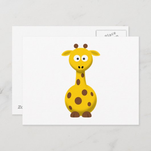 Carte Postale Giraffe de dessin (Devant / Derrière)
