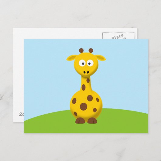 Carte Postale Giraffe de dessin (Devant / Derrière)