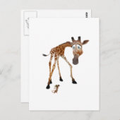Carte Postale Giraffe de dessin et souris (Devant / Derrière)
