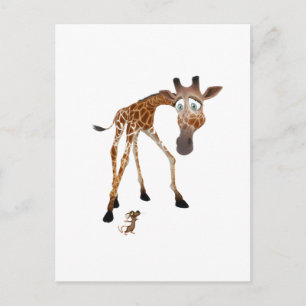 Carte Postale Giraffe de dessin et souris
