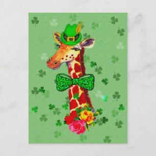 Carte Postale Giraffe de la Fête de la Saint Patrick