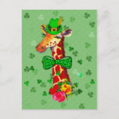 Carte Postale Giraffe de la Fête de la Saint Patrick (Devant)