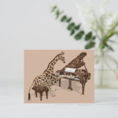 Carte Postale Giraffe de musique jouer Piano (Debout devant)