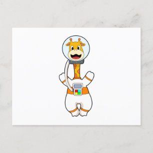 Carte Postale Giraffe en astronaute en costume