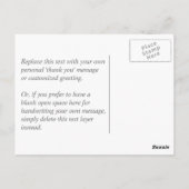 Carte Postale Giraffe en Baby shower bleu Bow pour Merci garçon (Dos)