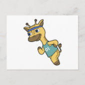 Carte Postale Giraffe en Jogger à Running avec Headband (Devant)