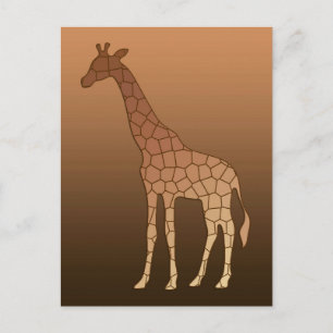 Carte Postale Giraffe géométrique moderne, cuivre et Brown