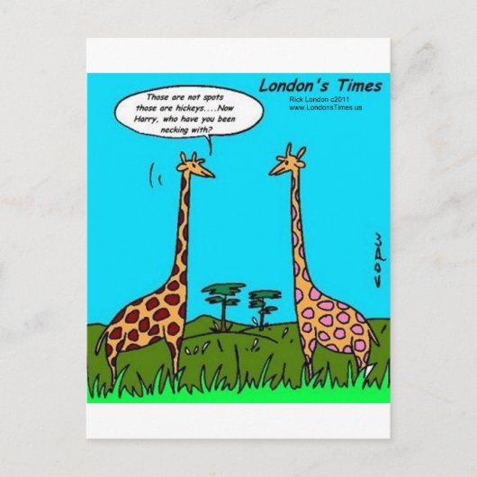 Carte Postale Giraffe Hickeys Drôle Cadeaux Tee - shirt Mugs & C (Devant)