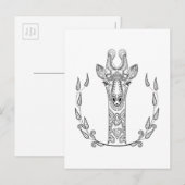 Carte Postale Giraffe inspirée (Devant / Derrière)