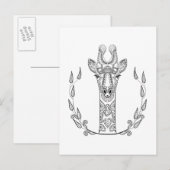 Carte Postale Giraffe inspirée (Devant / Derrière)