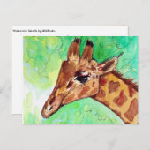 Carte postale Giraffe Love (Devant / Derrière)
