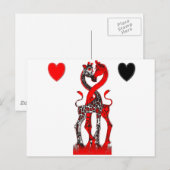Carte Postale Giraffe Love - Passionate Red (Devant / Derrière)