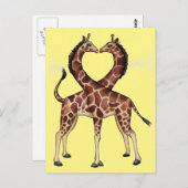 Carte Postale Giraffe Love postcard (Devant / Derrière)