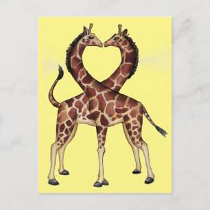 Carte Postale Giraffe Love postcard