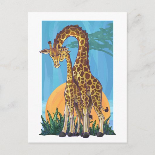 Carte Postale Giraffe maman et bébé (Devant)